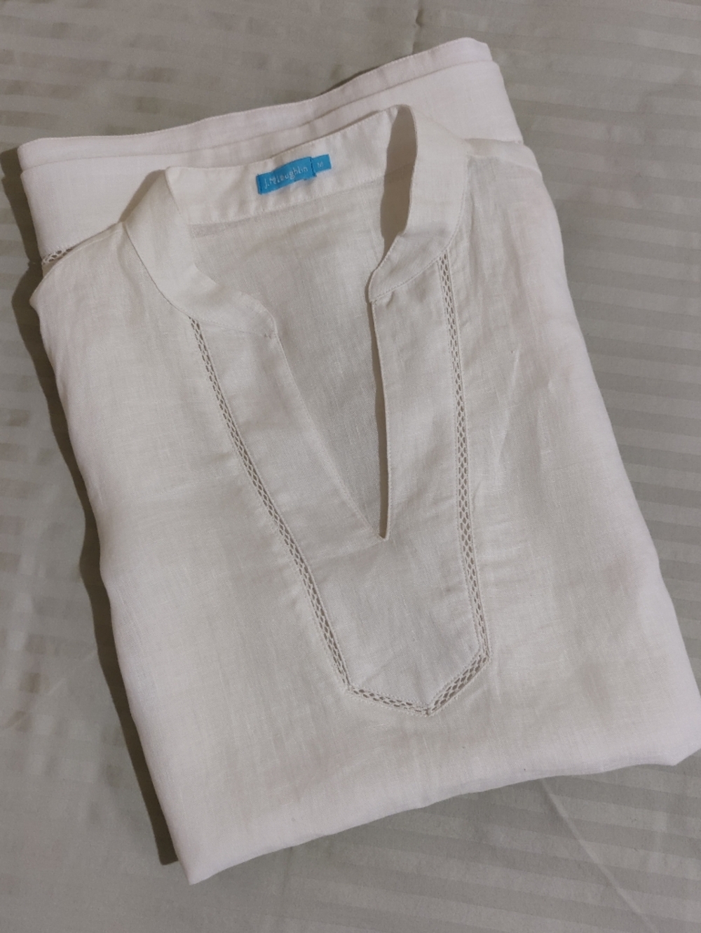 J. McLaughlin Sleeveless Relaxed Fit Linen Tunic Top - White, Size M - Picture 9 of 9